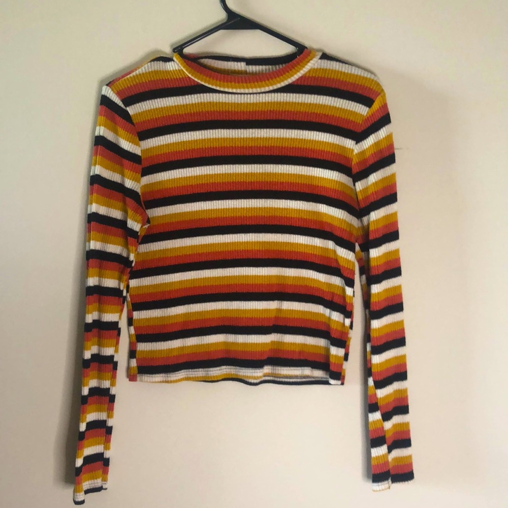 Striped cropped sweater